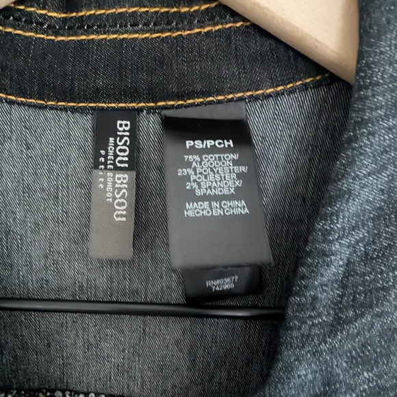 Bisou Bisou Dark Denim Jacket Dress with Contrast Stitching Size S - Picture 3 of 3